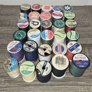 Vintage 25 Sewing Thread Plastic Spools Lot Full/ Partial Various Sizes Colors.